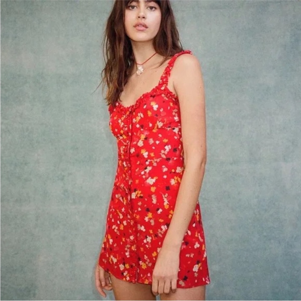 Realisation Par Red Floral Mini Dress size small